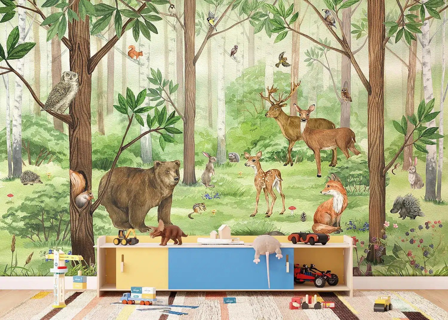 Custom Size Wall Mural Playful Forest | Premium Non-Woven Wallpaper | FT5P3053 3