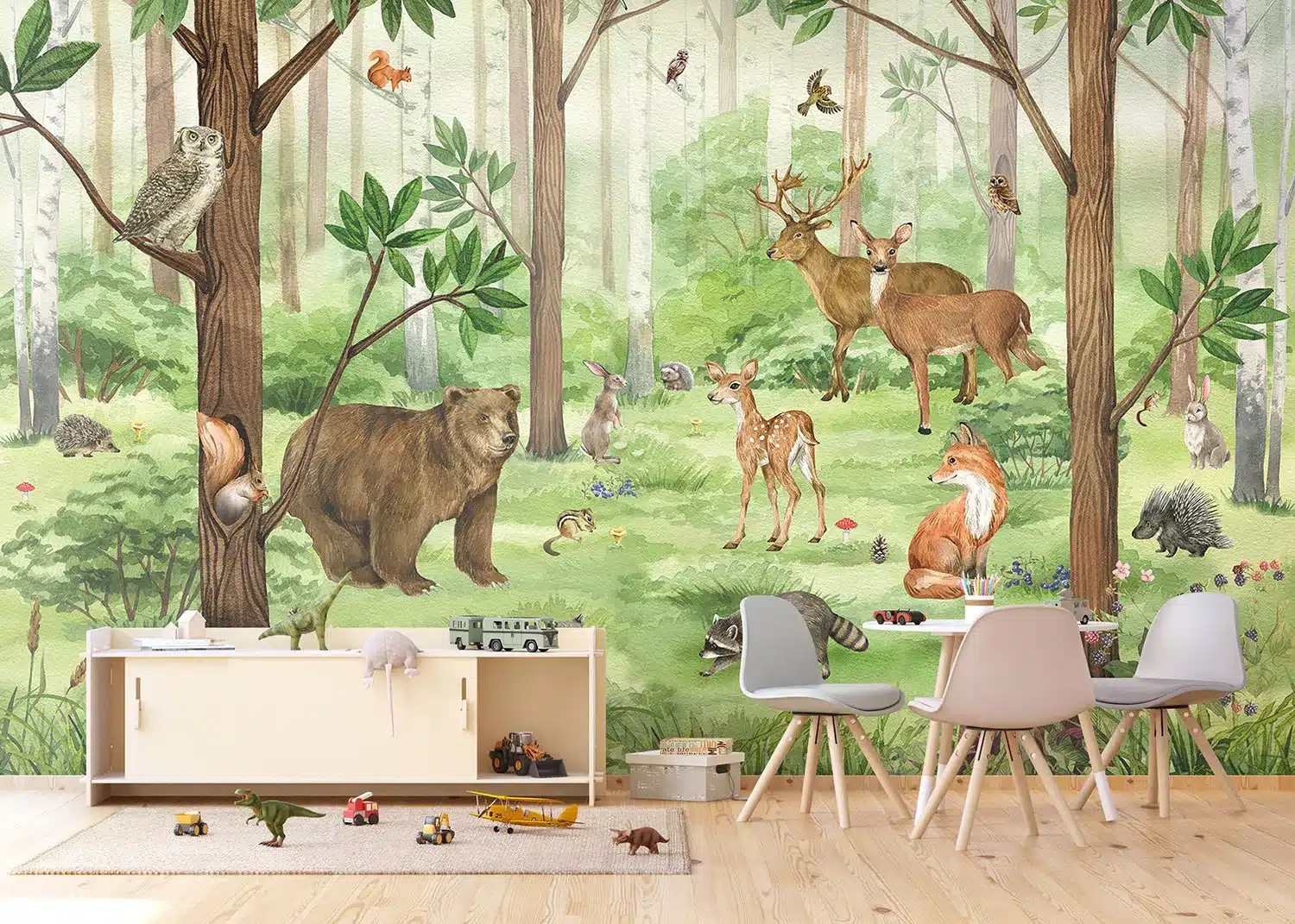 Custom Size Wall Mural Playful Forest | Premium Non-Woven Wallpaper | FT5P3053 2