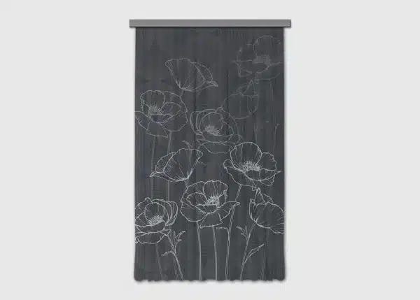 Curtain Peonies Silhouette, 140 x 245 cm, FCPL6589