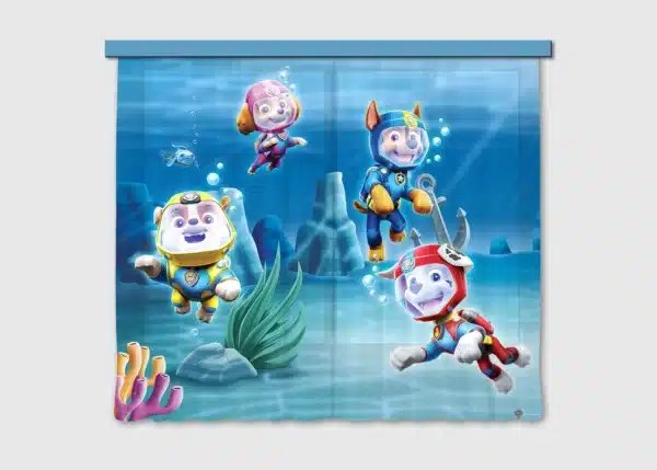 Curtain Paw Patrol Underwater, 180 x 160 cm, FCSXL4390