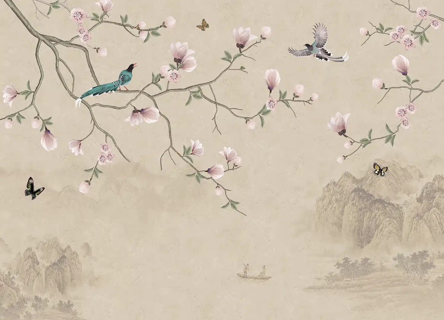 Custom Size Wall Mural Chinese Scenery | Premium Non-Woven Wallpaper | FT5P352023