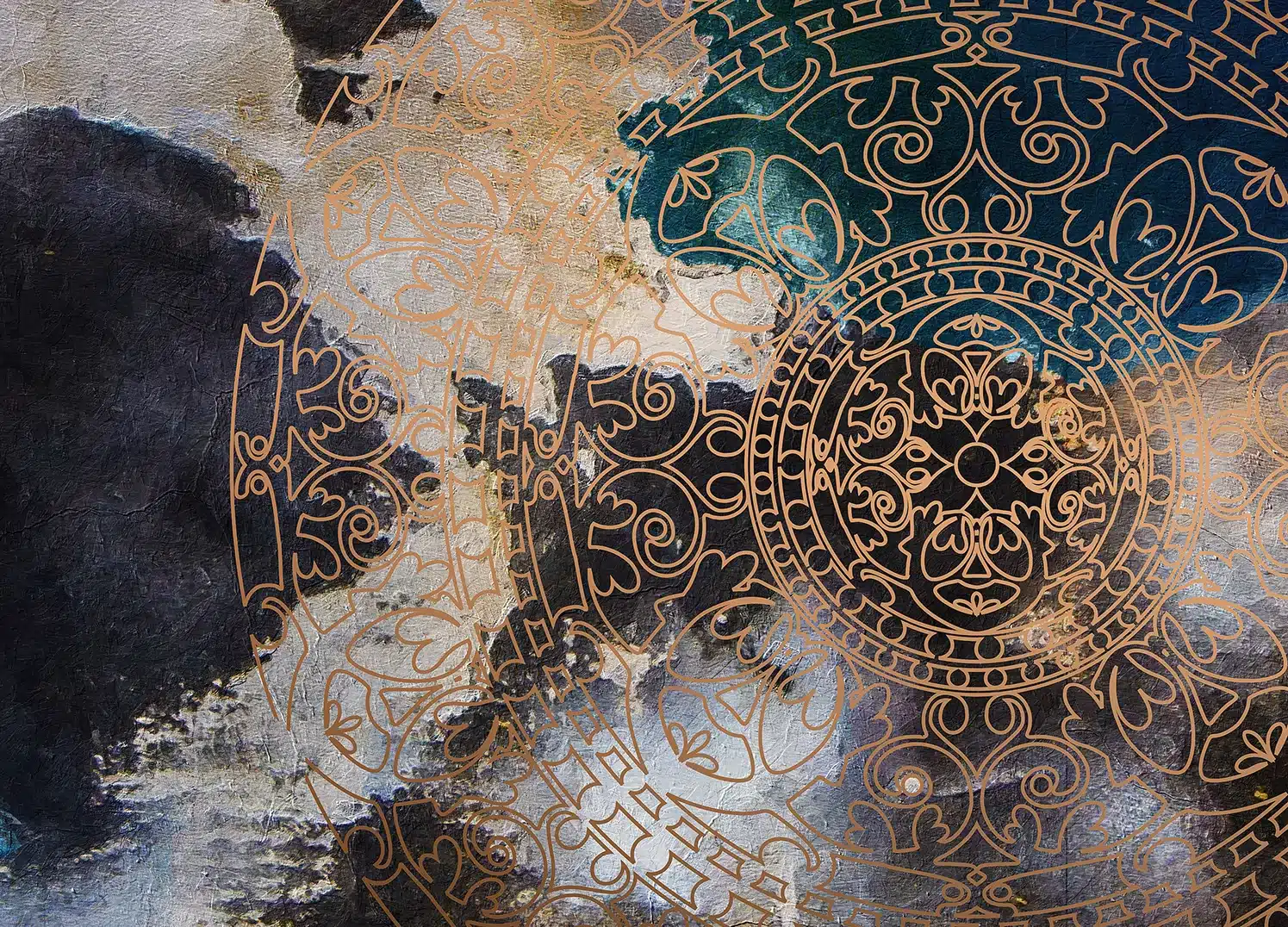 Custom Size Wall Mural Blue Fumes | Premium Non-Woven Wallpaper | FT5P352049