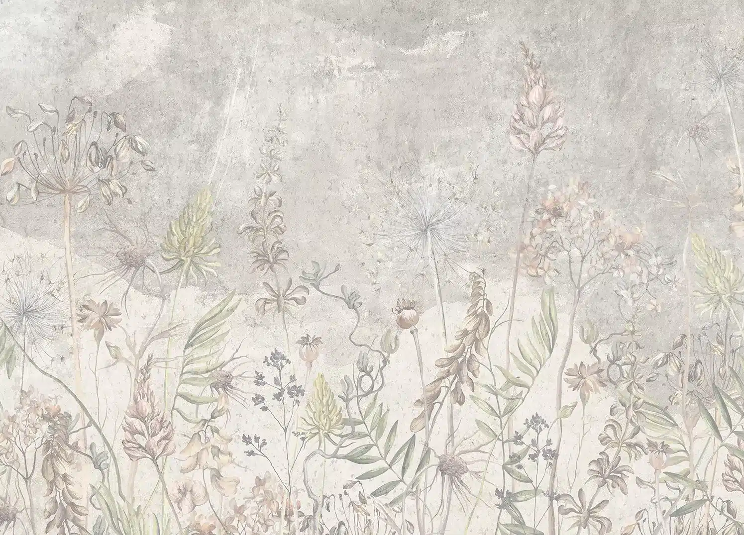 Custom Size Wall Mural Vintage Garden Blooms | Premium Non-Woven Wallpaper | FT5P352265