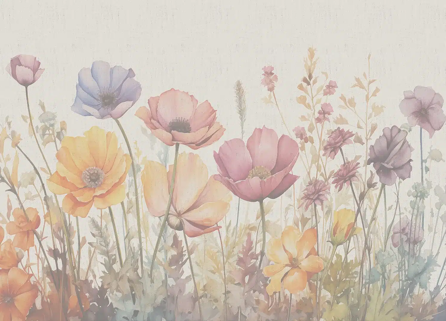 Custom Size Wall Mural Botanical Canvas | Premium Non-Woven Wallpaper | FT5P352271