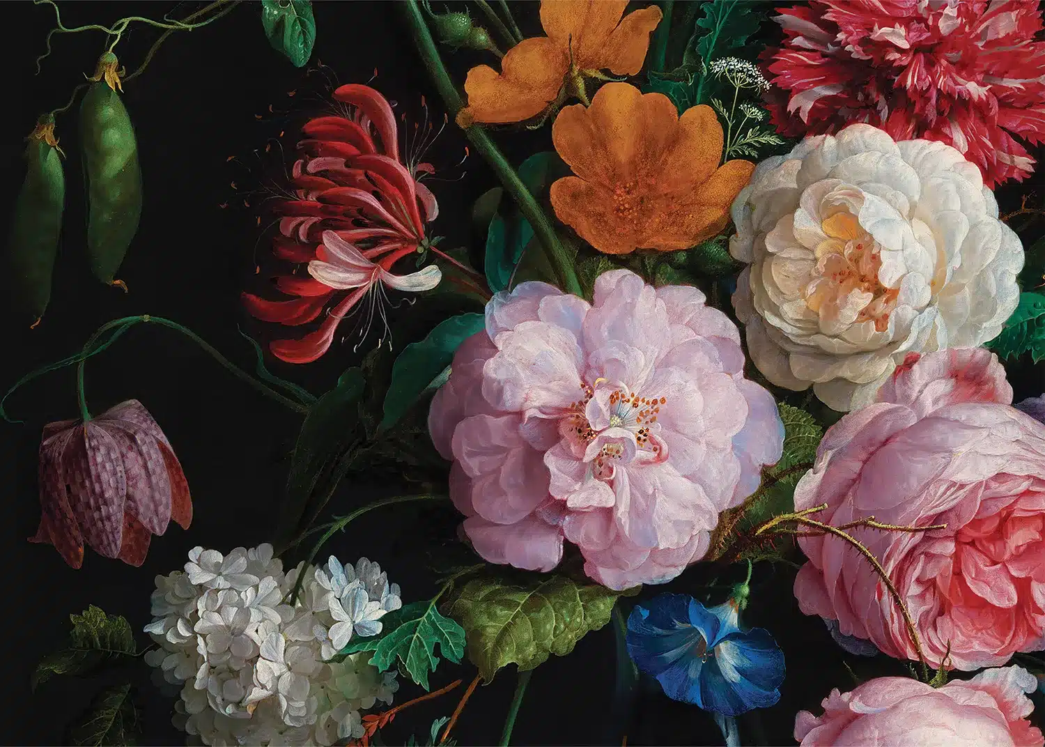 Custom Size Wall Mural Blooming Painting  | Premium Non-Woven Wallpaper | FT5P352379
