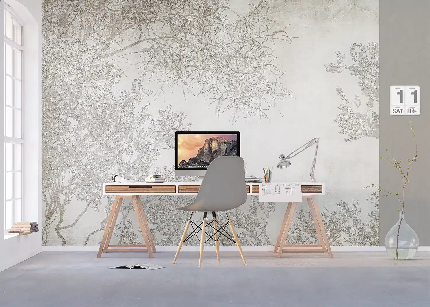 Custom Size Wall Mural Branch Silhouettes | Premium Non-Woven Wallpaper | FT5P3079 8