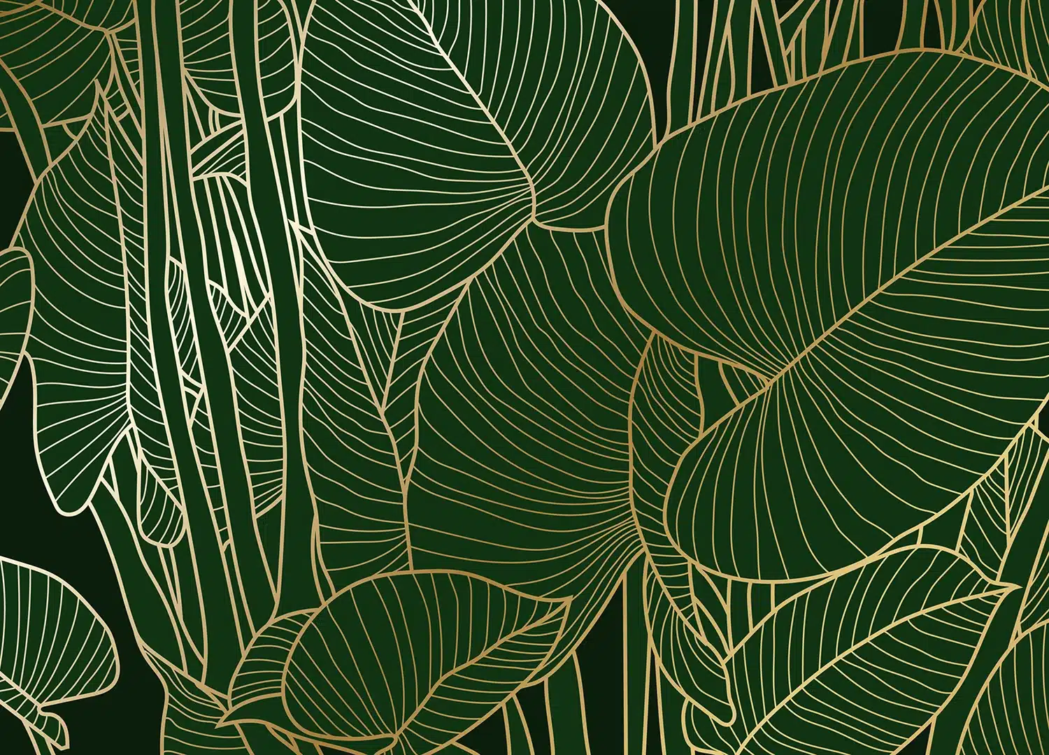 Custom Size Wall Mural Golden Green | Premium Non-Woven Wallpaper | FT5P3099