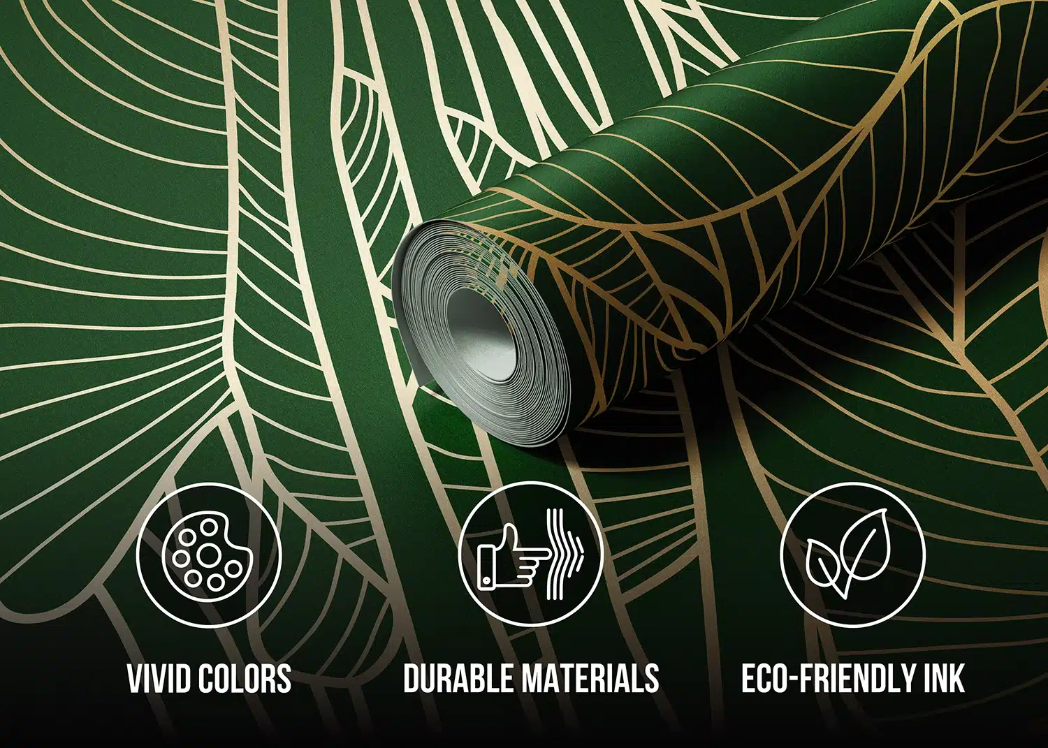 Custom Size Wall Mural Golden Green | Premium Non-Woven Wallpaper | FT5P3099 5