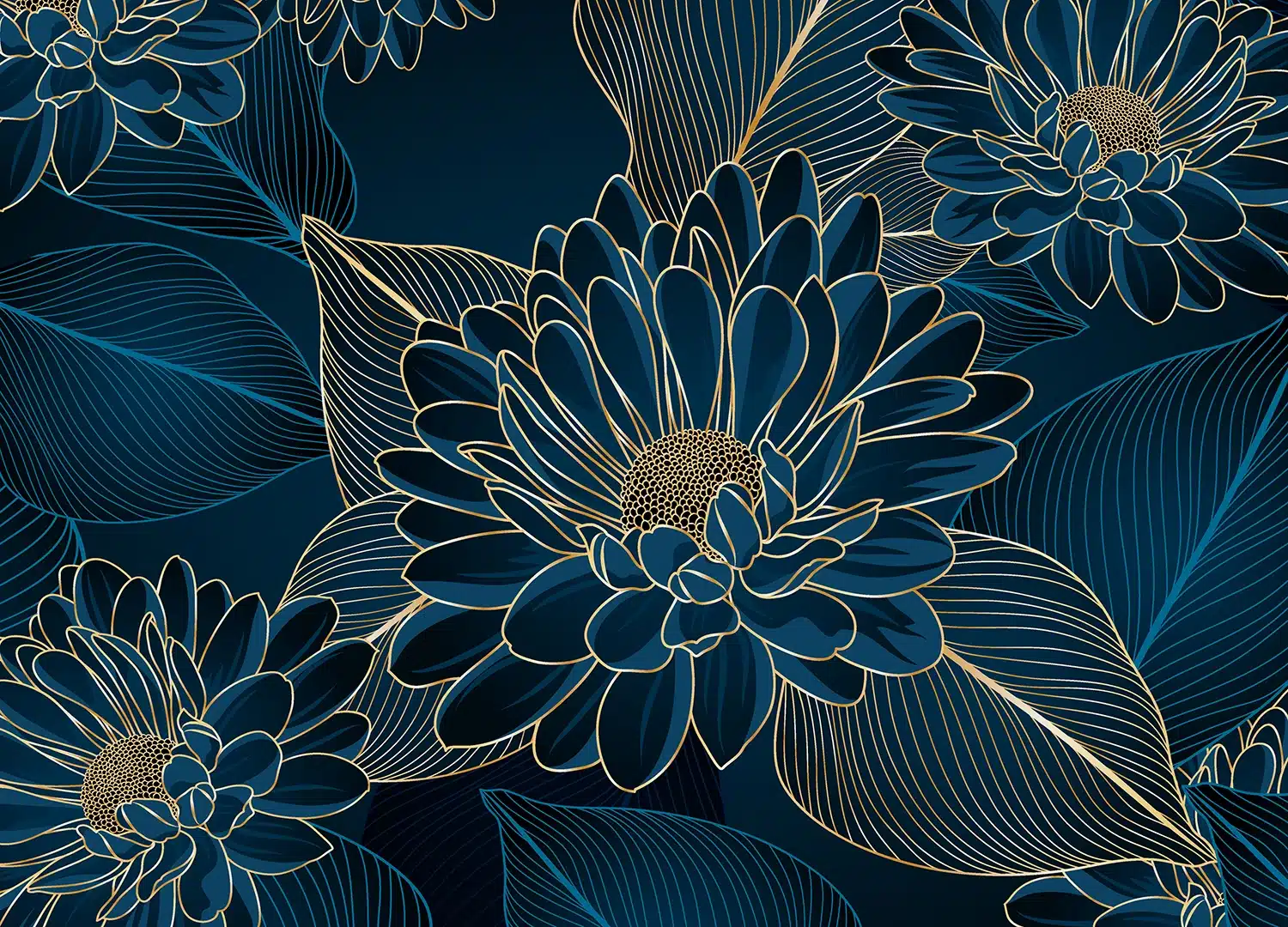 Custom Size Wall Mural Chrysanthemums | Premium Non-Woven Wallpaper | FT5P352001