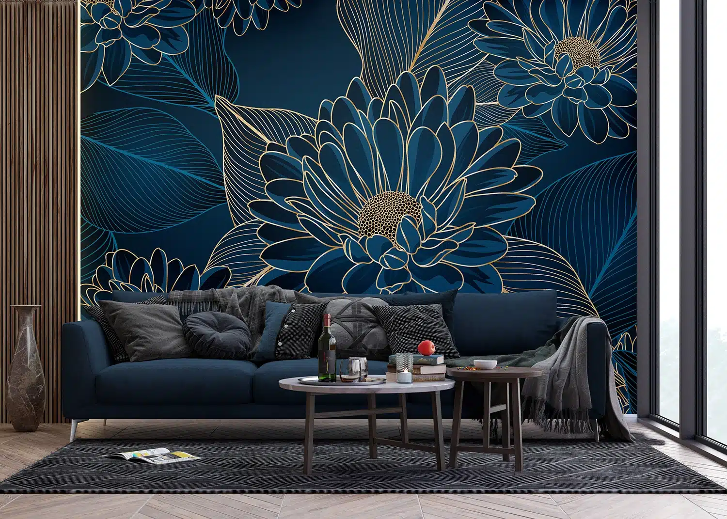 Custom Size Wall Mural Chrysanthemums | Premium Non-Woven Wallpaper | FT5P352001