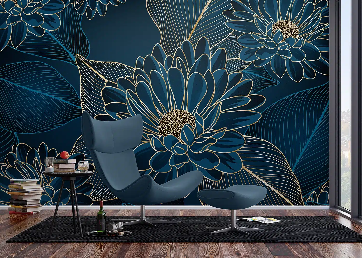 Custom Size Wall Mural Chrysanthemums | Premium Non-Woven Wallpaper | FT5P352001 3