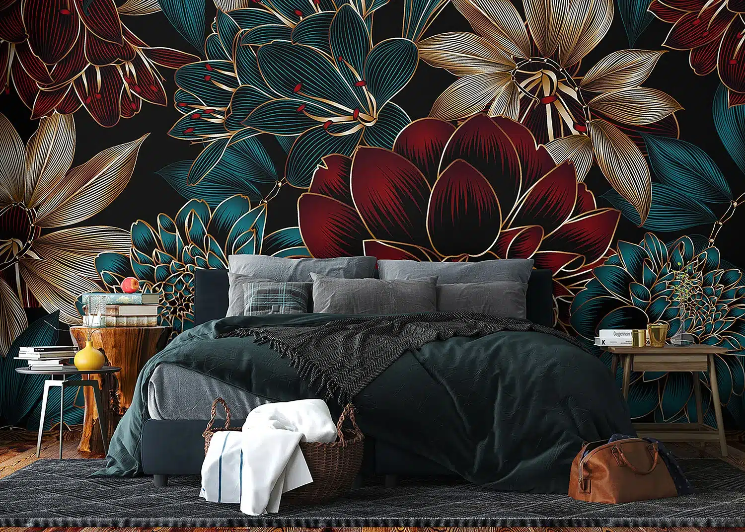 Custom Size Wall Mural Elegant Dahlia | Premium Non-Woven Wallpaper | FT5P352015