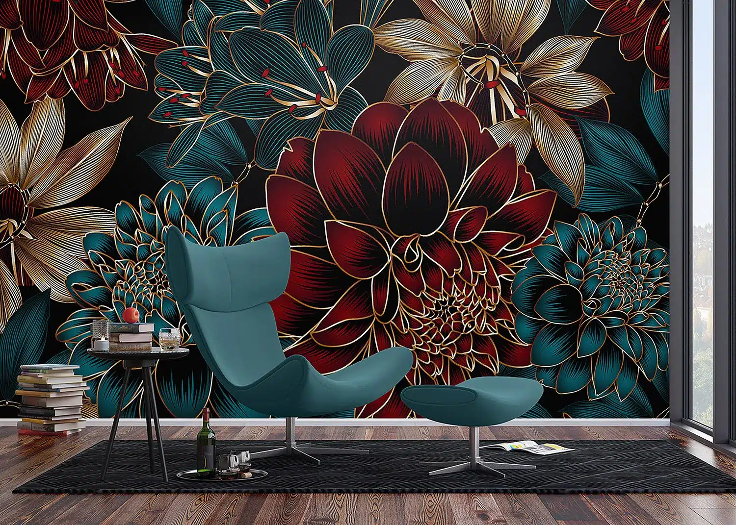 Custom Size Wall Mural Elegant Dahlia | Premium Non-Woven Wallpaper | FT5P352015 2