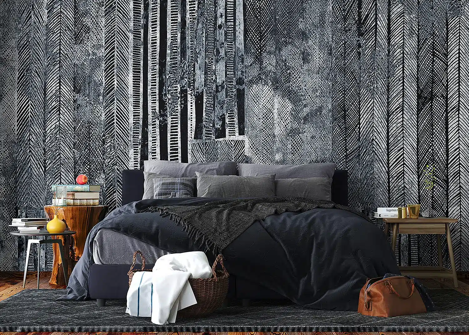 Custom Size Wall Mural Grunge Tires | Premium Non-Woven Wallpaper | FT5P352055
