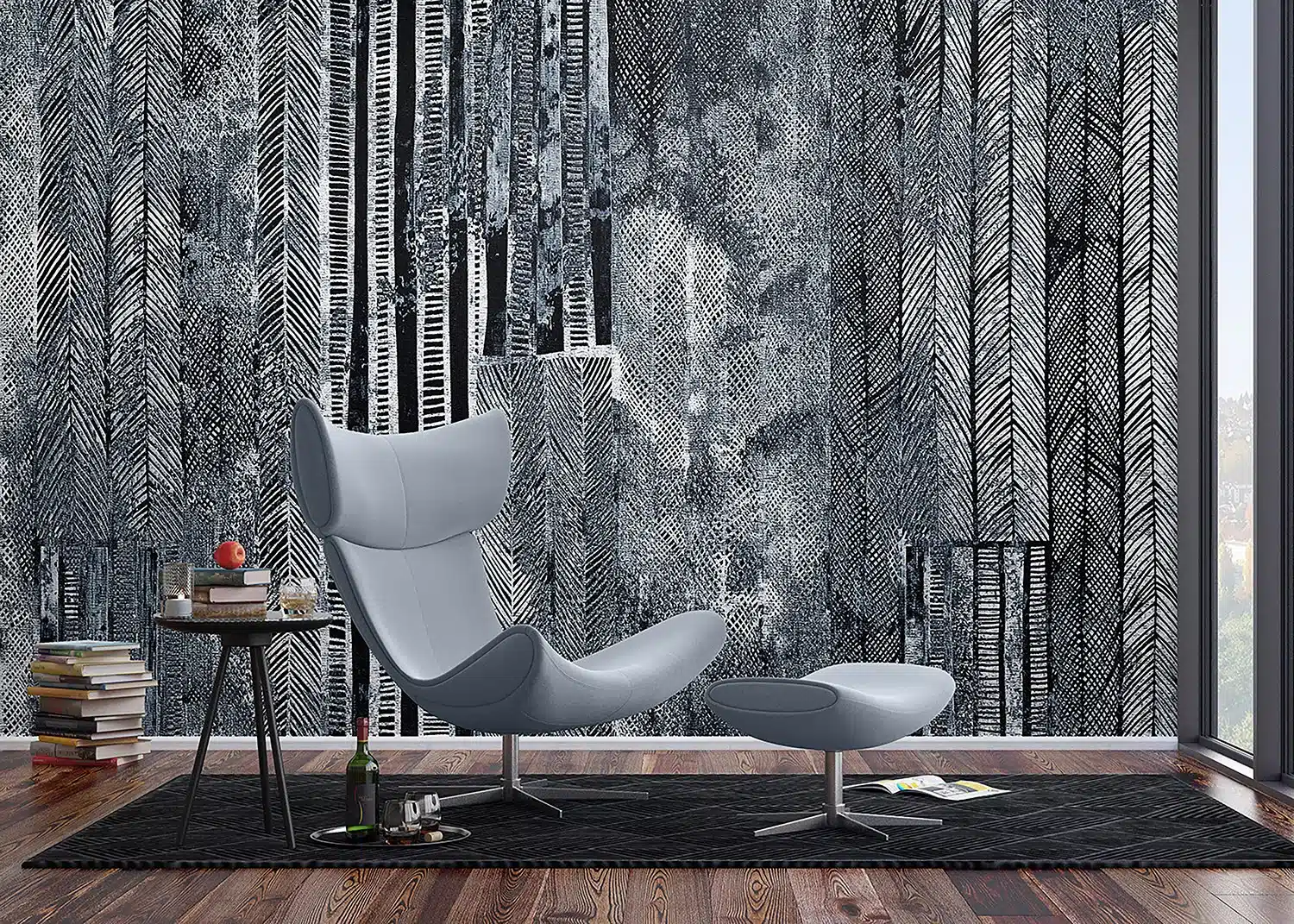 Custom Size Wall Mural Grunge Tires | Premium Non-Woven Wallpaper | FT5P352055 2