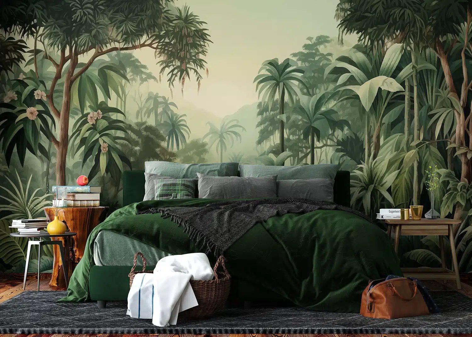 Custom Size Wall Mural Watercolor Jungle | Premium Non-Woven Wallpaper | FT5P352081 2