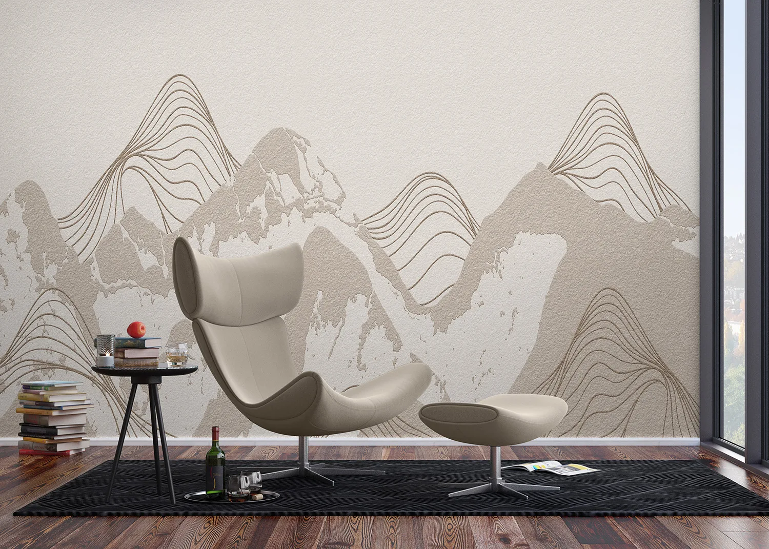 Custom Size Wall Mural Mountains Landscape | Premium Non-Woven Wallpaper | FT5P352139 2