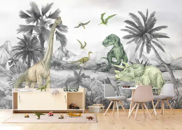 Wall Mural Faded Dino World, 375 x 270 cm, FT5P 352181