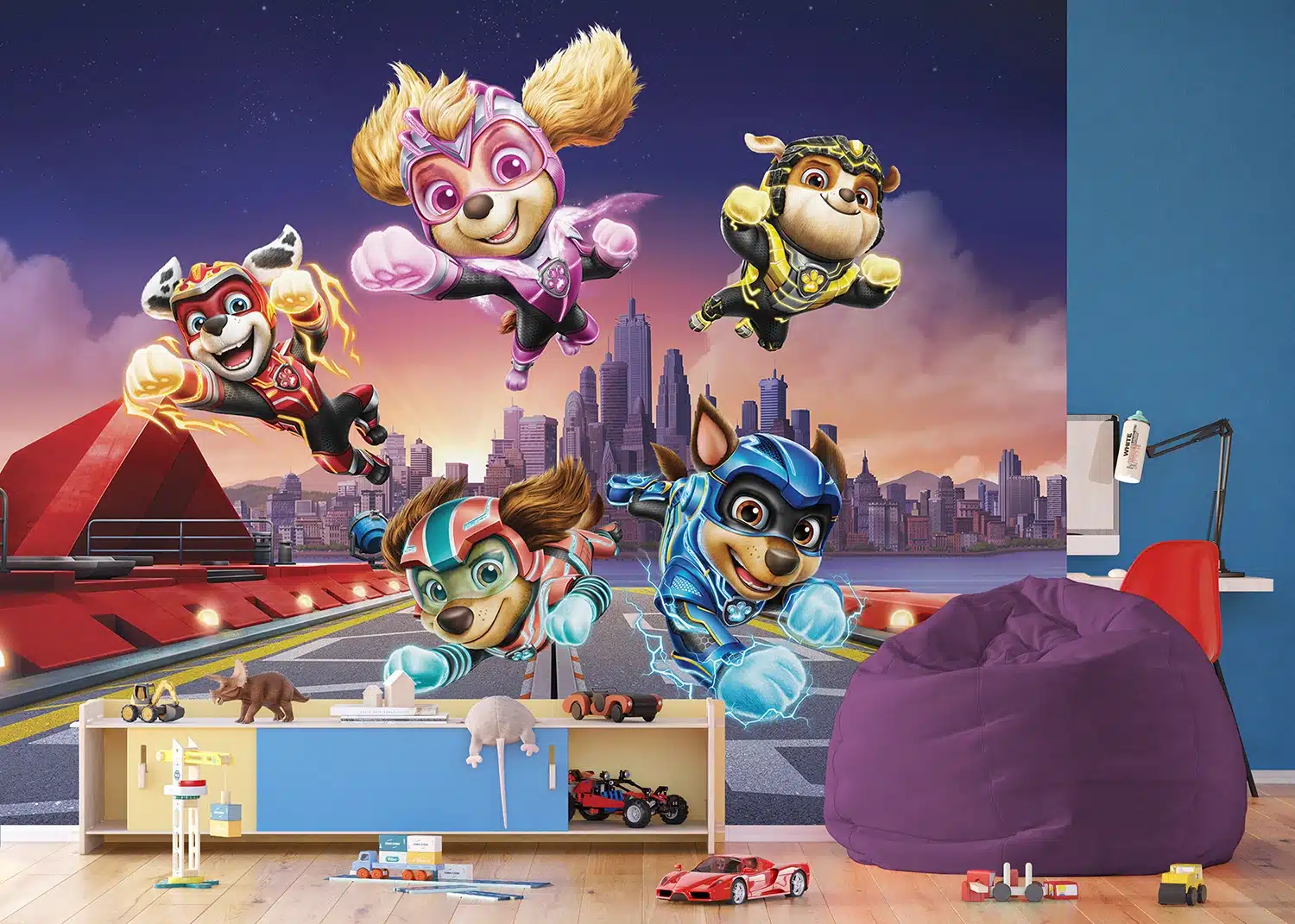 Custom Size Wall Mural Paw Patrol Movie Rescue Flight | Premium Non-Woven Wallpaper | FT5P352193
