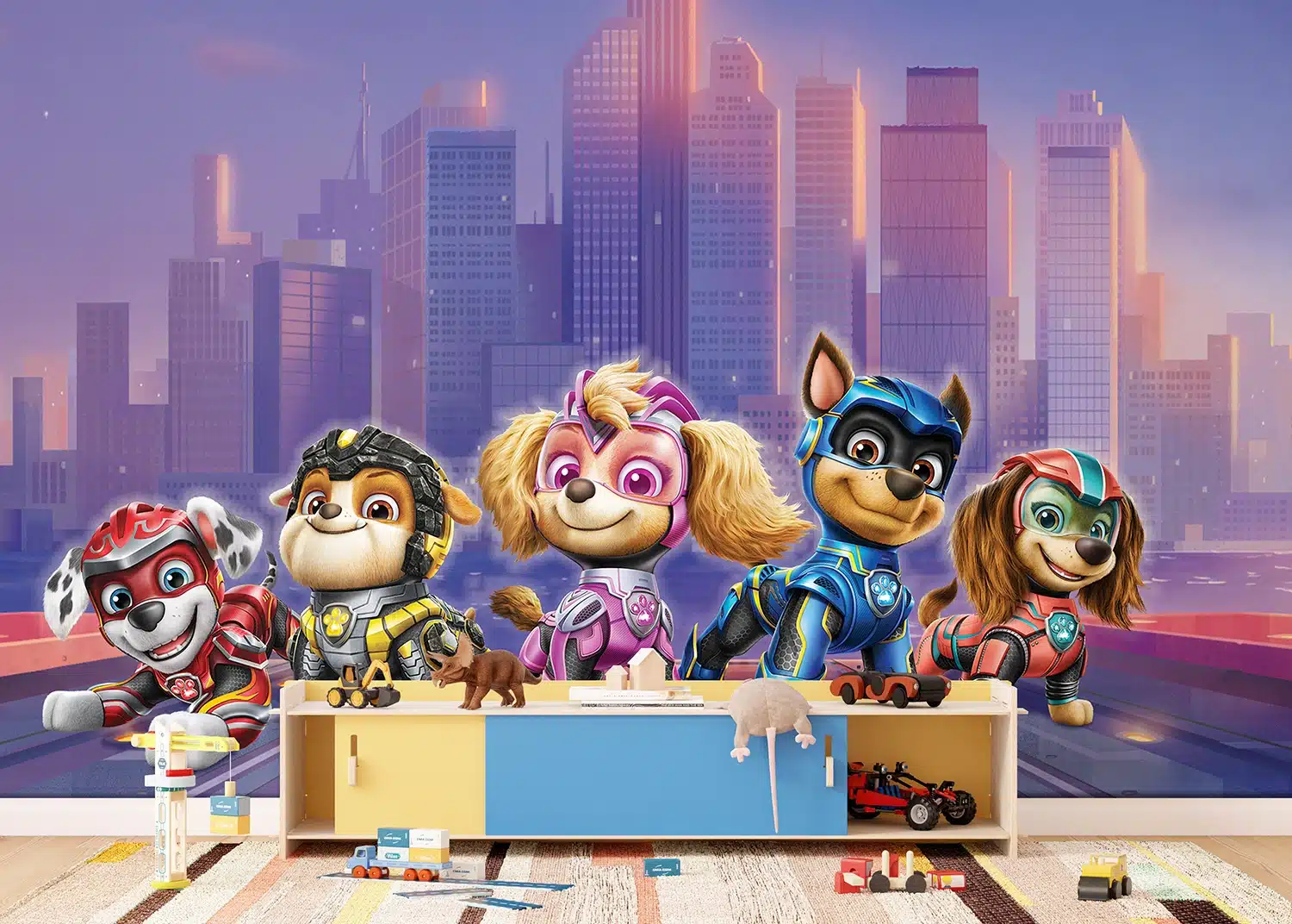 Custom Size Wall Mural Paw Patrol Movie Full Team | Premium Non-Woven Wallpaper | FT5P352195