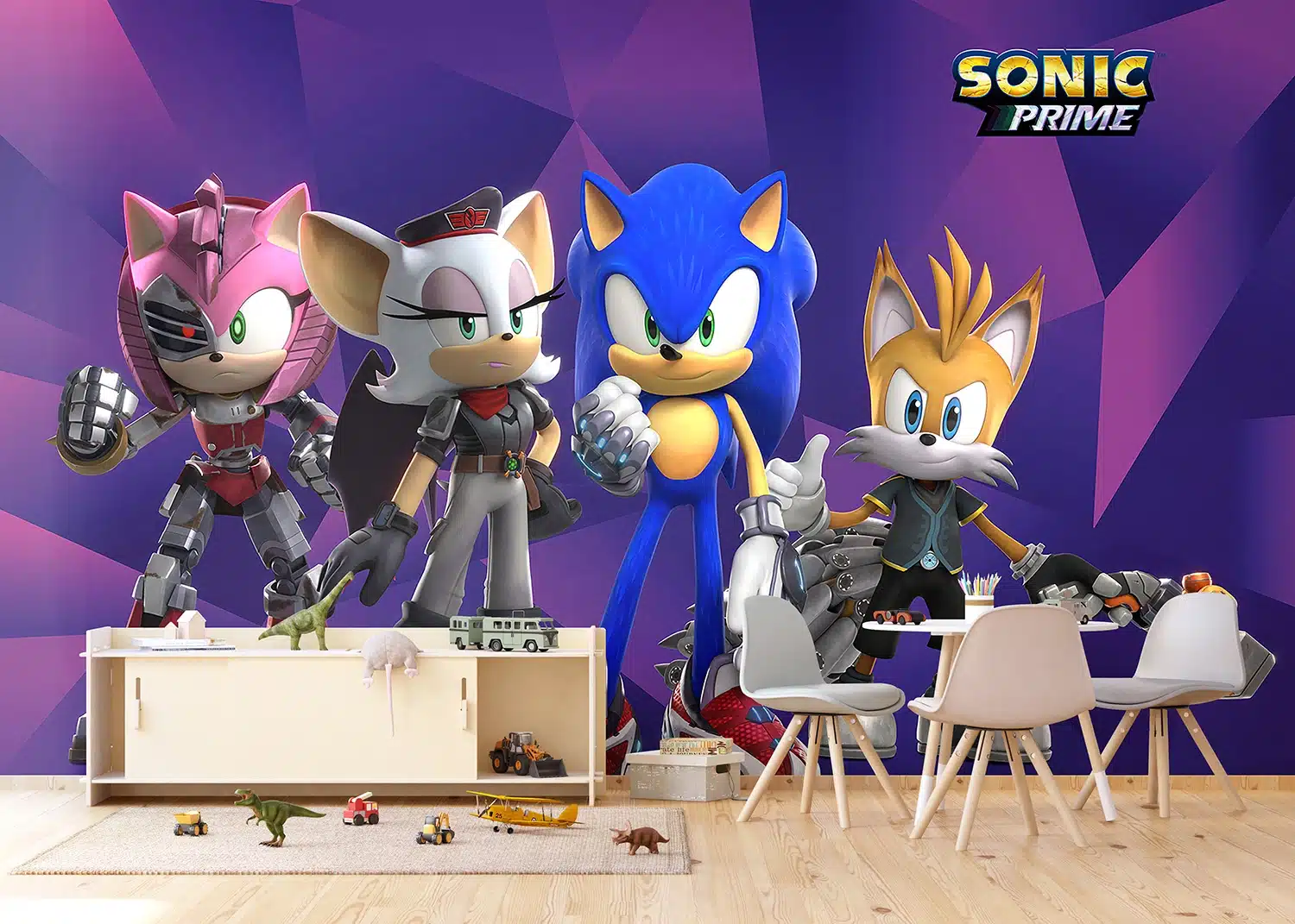 Custom Size Wall Mural Sonic and Friends | Premium Non-Woven Wallpaper | FTD5P352205
