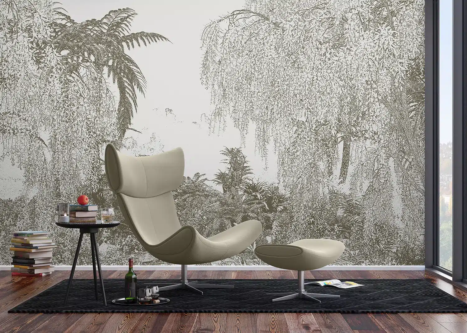 Custom Size Wall Mural Drawn Jungle | Premium Non-Woven Wallpaper | FT5P352217 2