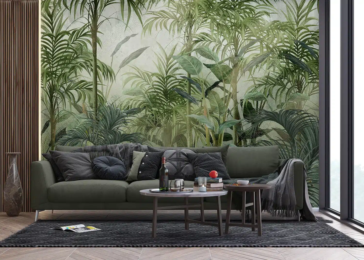 Custom Size Wall Mural Jungle Sunrise | Premium Non-Woven Wallpaper | FT5P352219 2