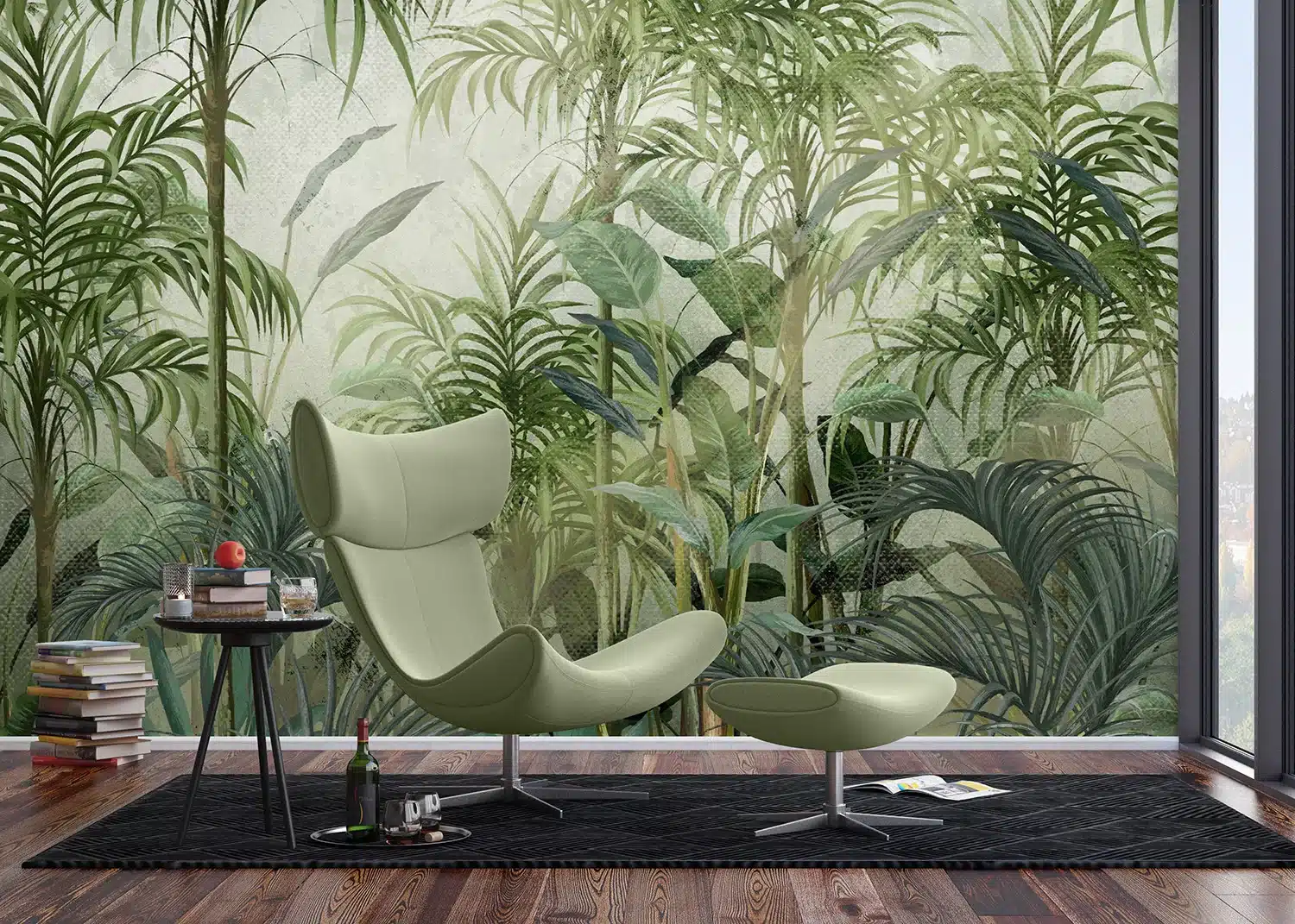 Custom Size Wall Mural Jungle Sunrise | Premium Non-Woven Wallpaper | FT5P352219