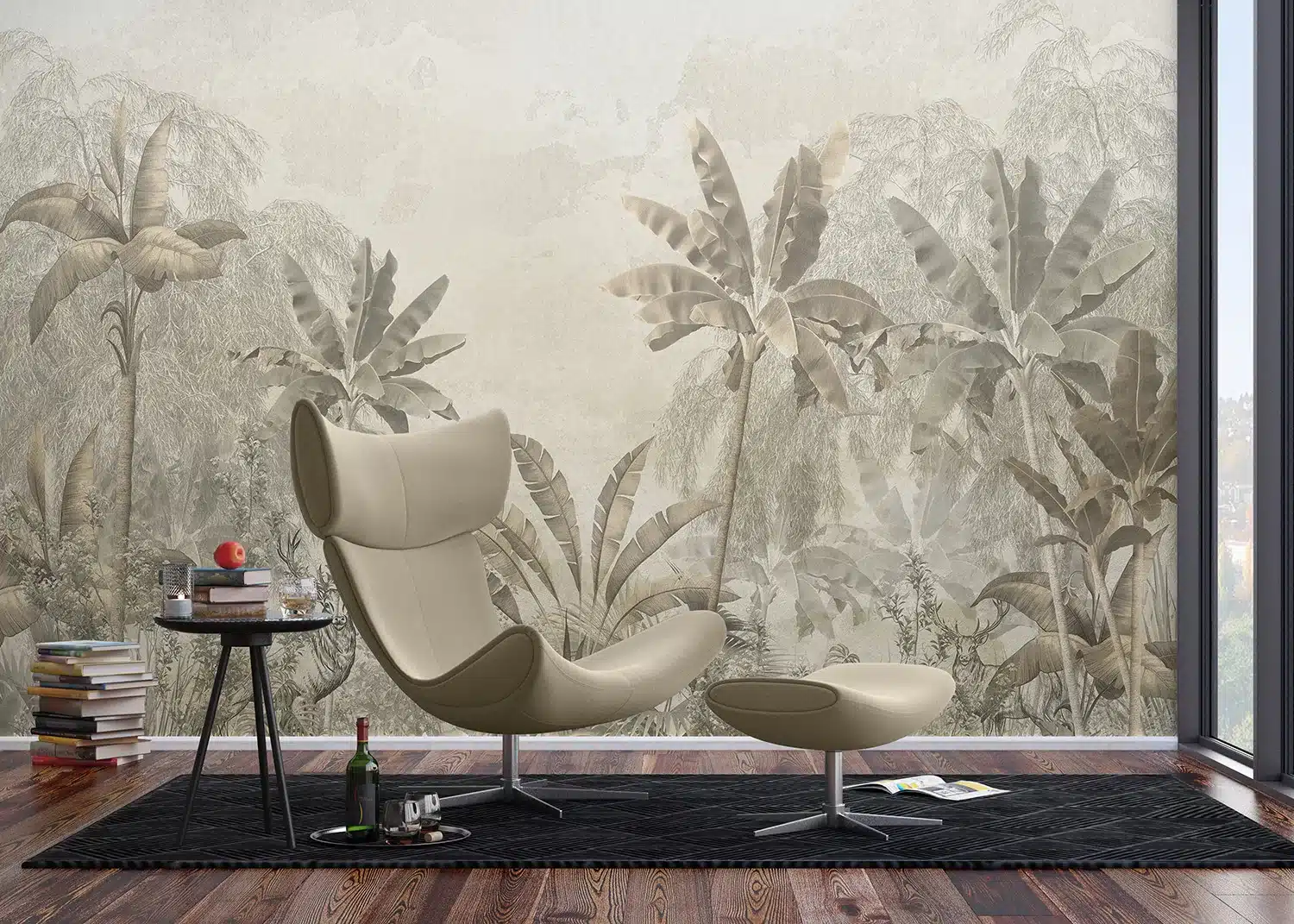 Custom Size Wall Mural Vintage Jungle | Premium Non-Woven Wallpaper | FT5P352229 4