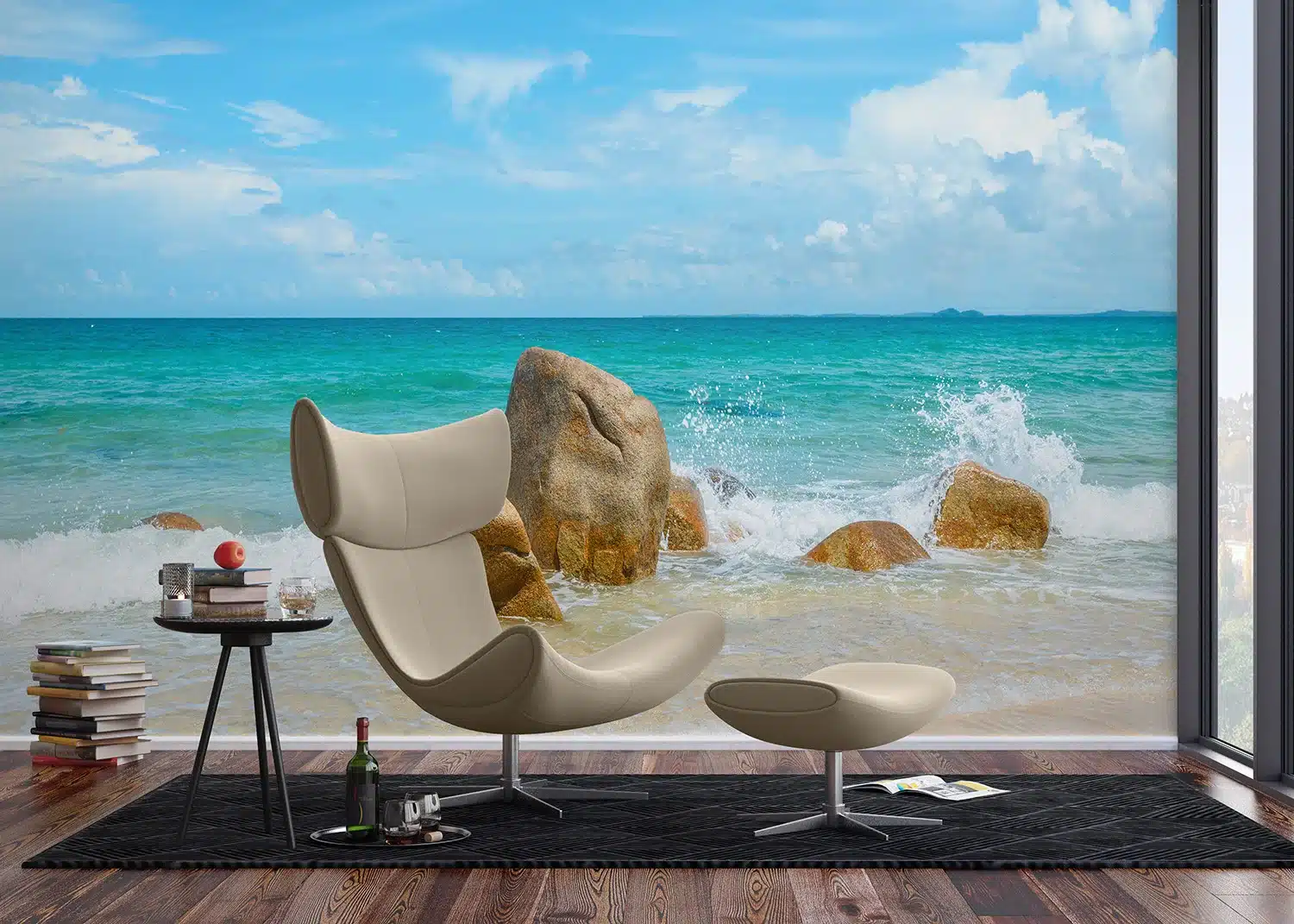 Custom Size Wall Mural Sandy Beach | Premium Non-Woven Wallpaper | FT5P352245
