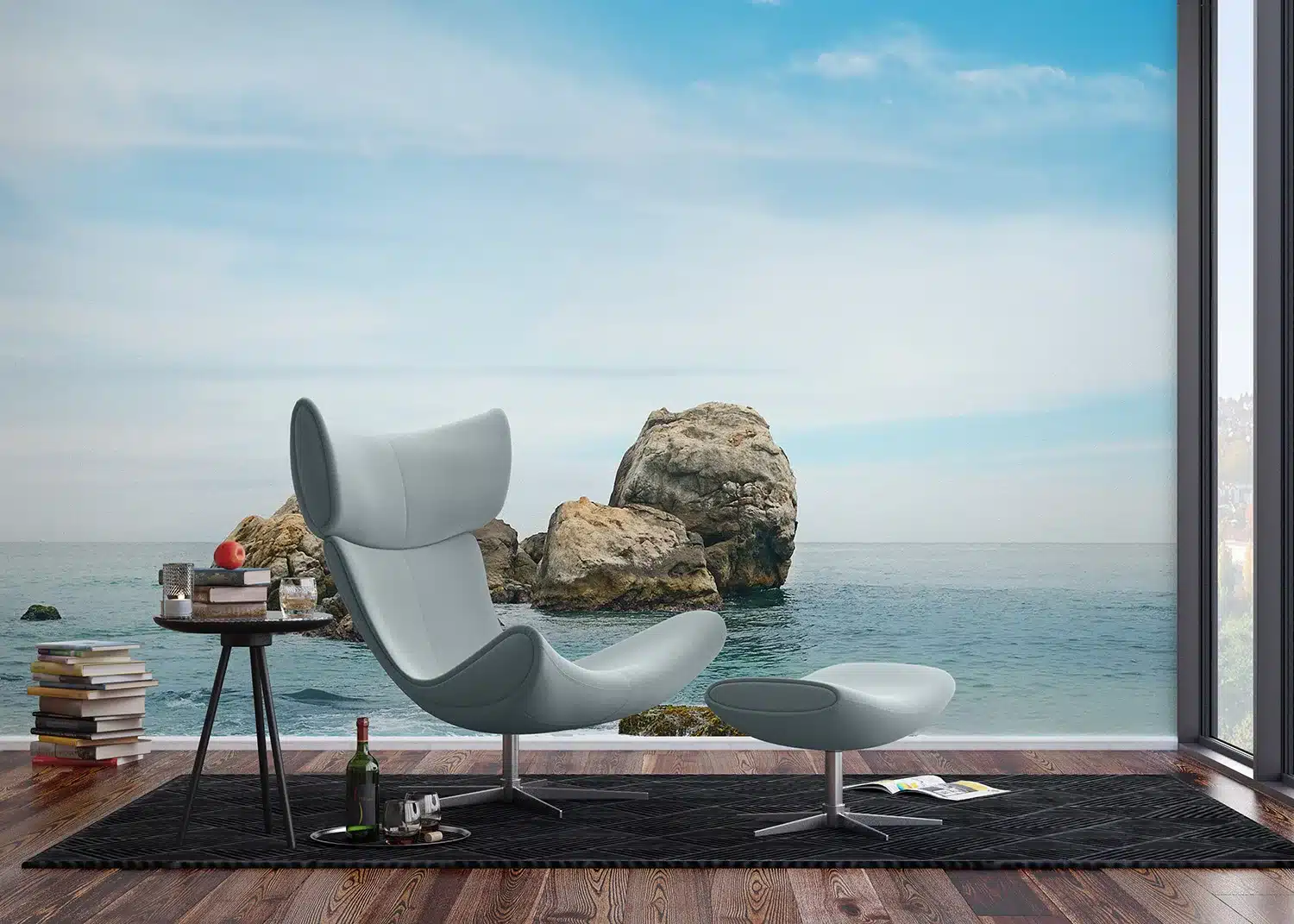 Custom Size Wall Mural Sea Boulders | Premium Non-Woven Wallpaper | FT5P352249