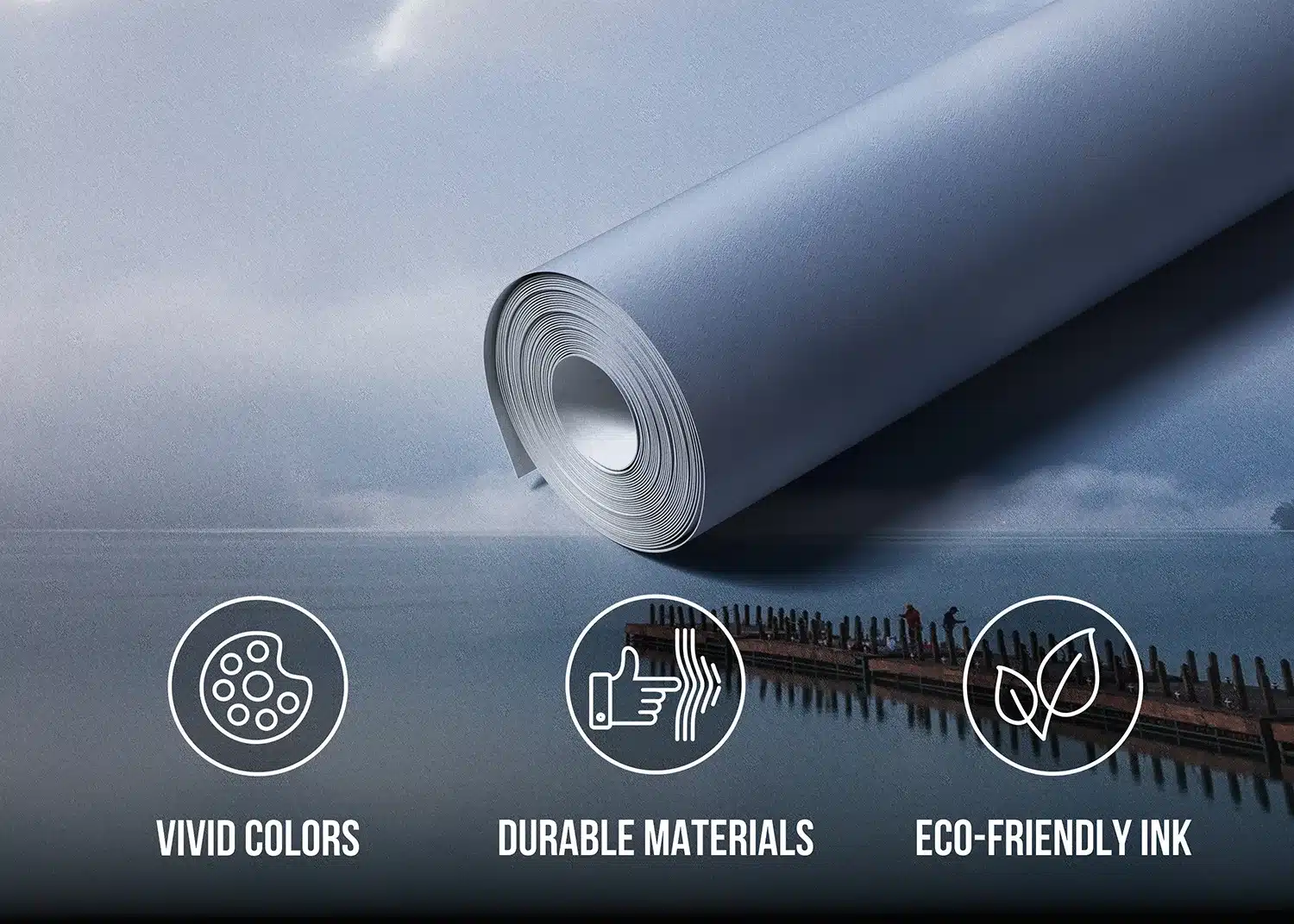 Custom Size Wall Mural Sea Pier | Premium Non-Woven Wallpaper | FT5P352257 2