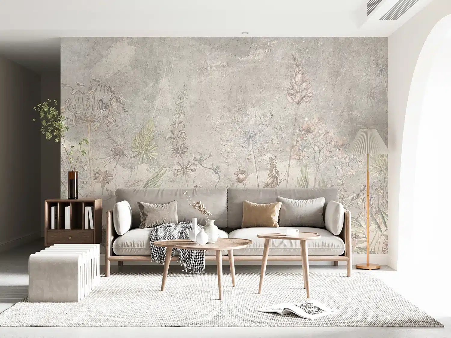 Custom Size Wall Mural Vintage Garden Blooms | Premium Non-Woven Wallpaper | FT5P352265