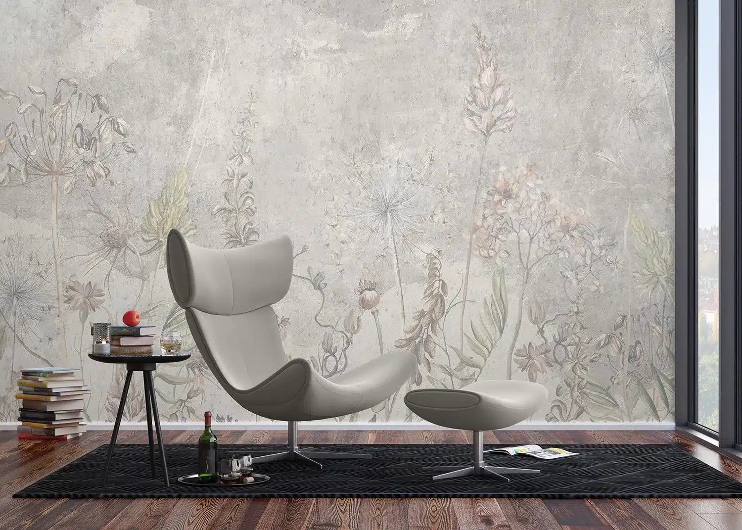 Custom Size Wall Mural Vintage Garden Blooms | Premium Non-Woven Wallpaper | FT5P352265 2