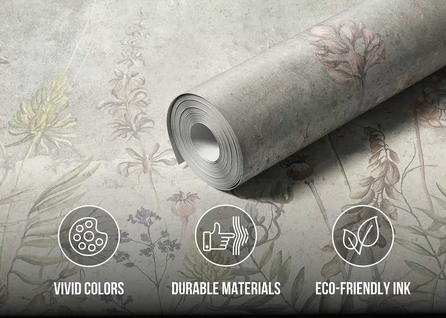 Custom Size Wall Mural Vintage Garden Blooms | Premium Non-Woven Wallpaper | FT5P352265 3