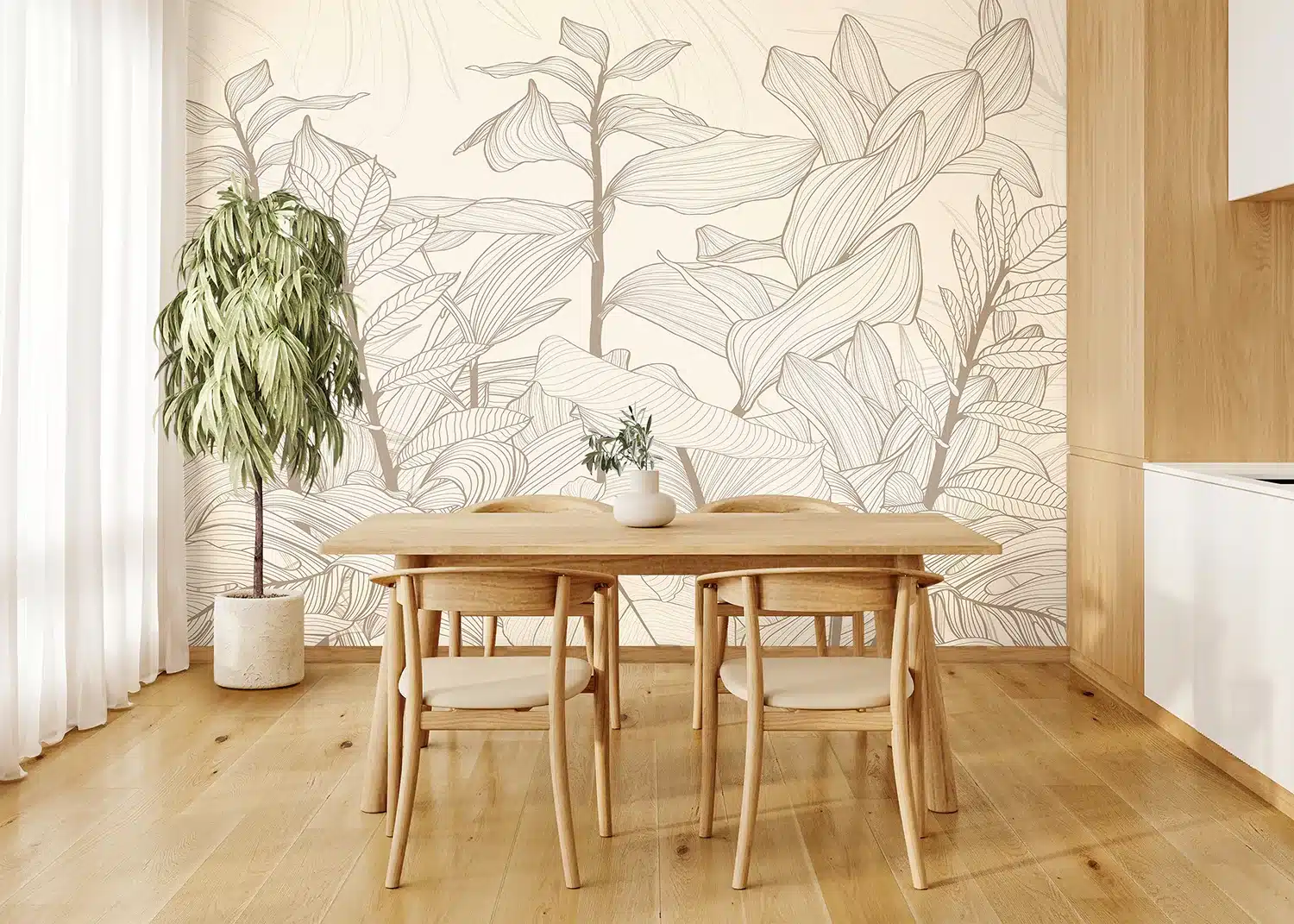 Custom Size Wall Mural SeamleSSTropical Lines | Premium Non-Woven Wallpaper | FT5P352367