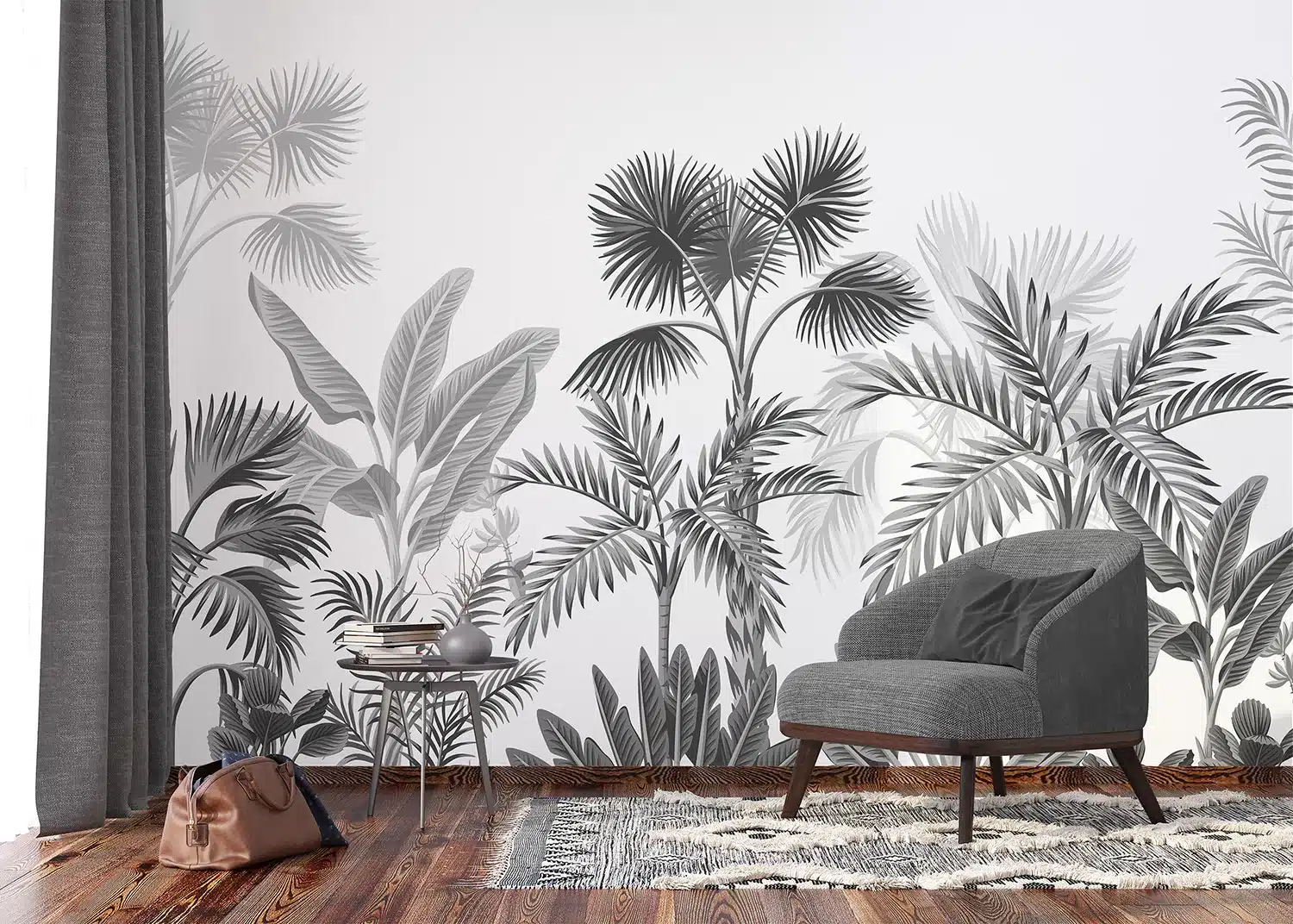 Custom Size Wall Mural Jungle Noir | Premium Non-Woven Wallpaper | FT5P352377