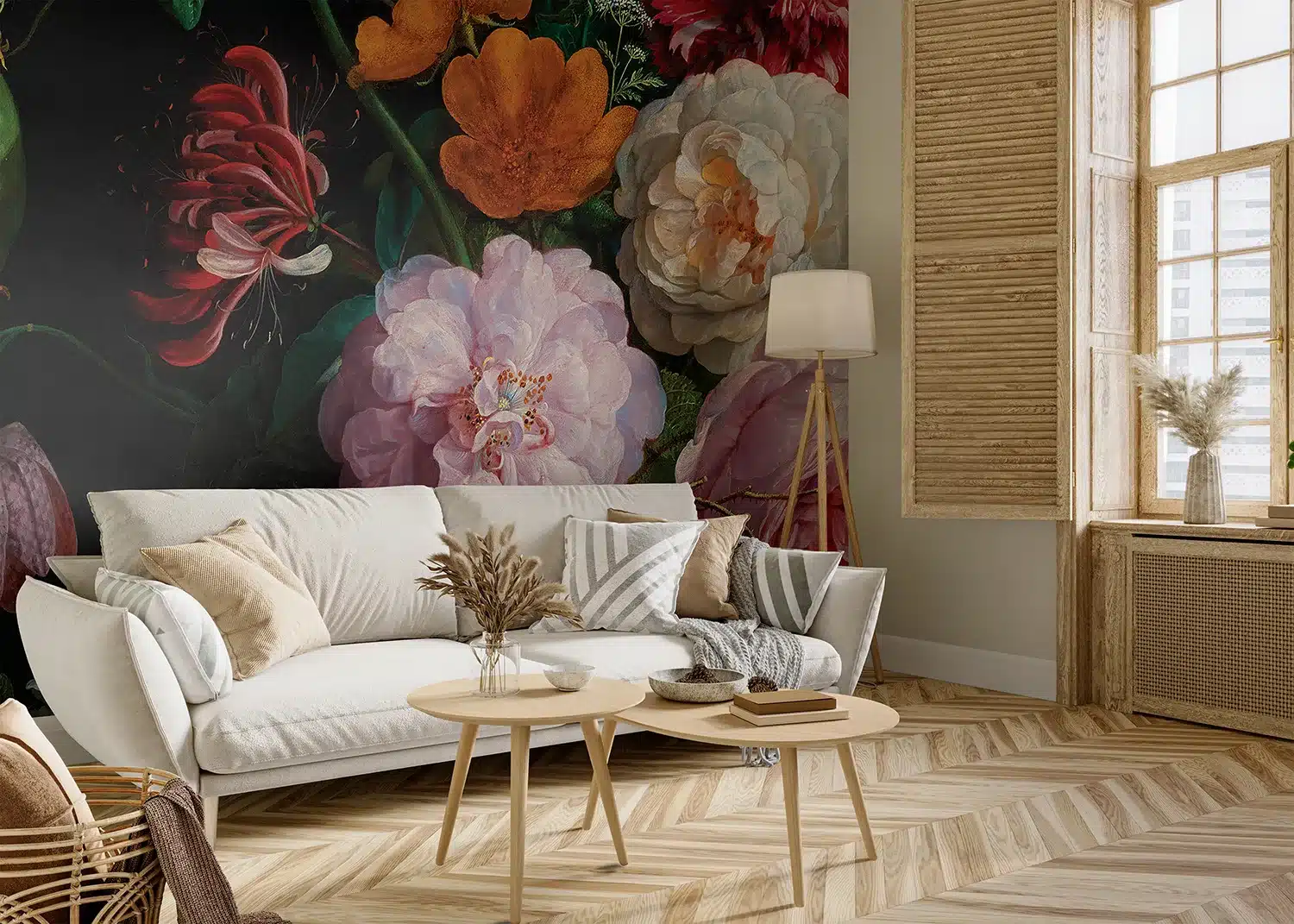 Custom Size Wall Mural Blooming Painting  | Premium Non-Woven Wallpaper | FT5P352379 2