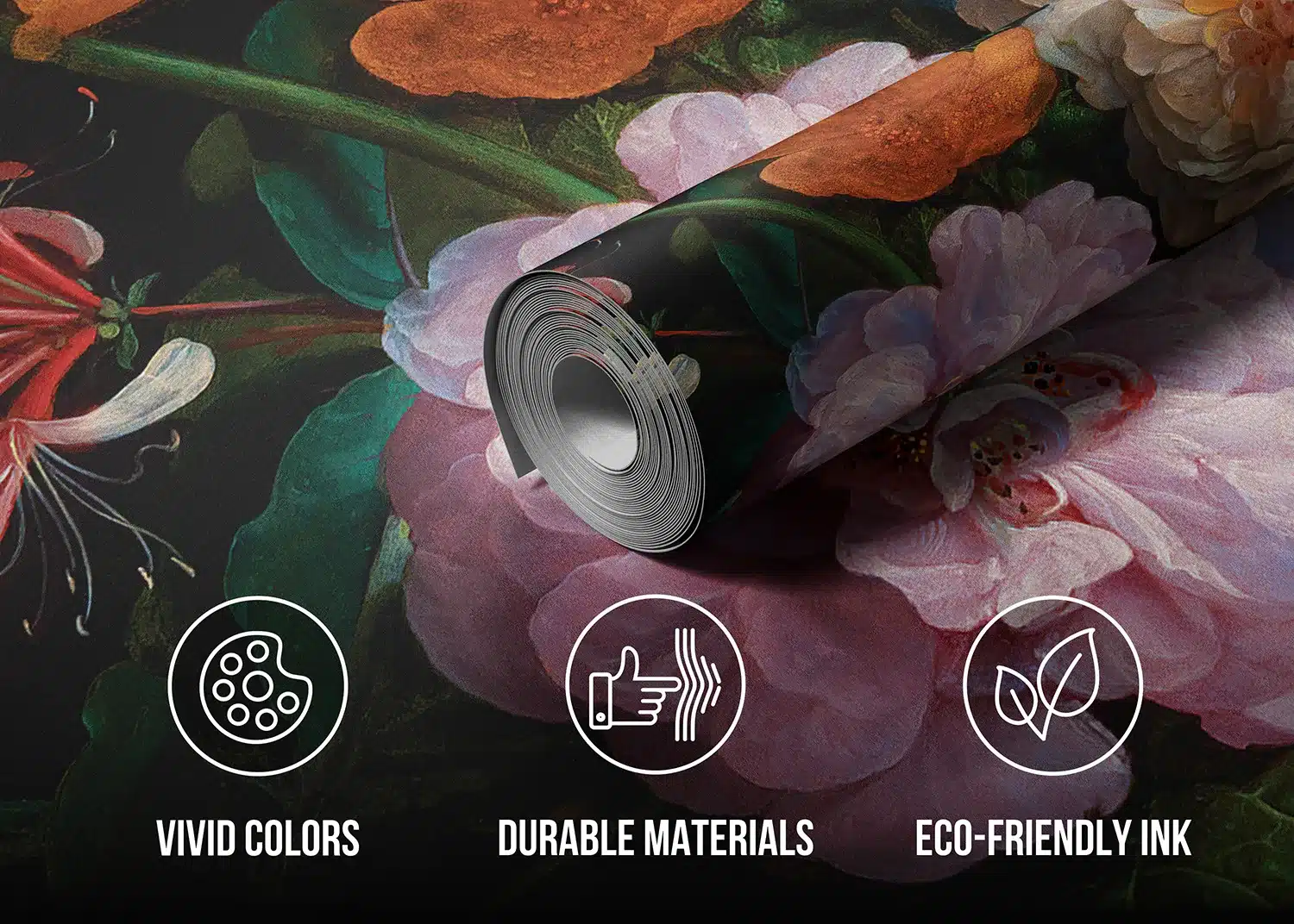 Custom Size Wall Mural Blooming Painting  | Premium Non-Woven Wallpaper | FT5P352379 3