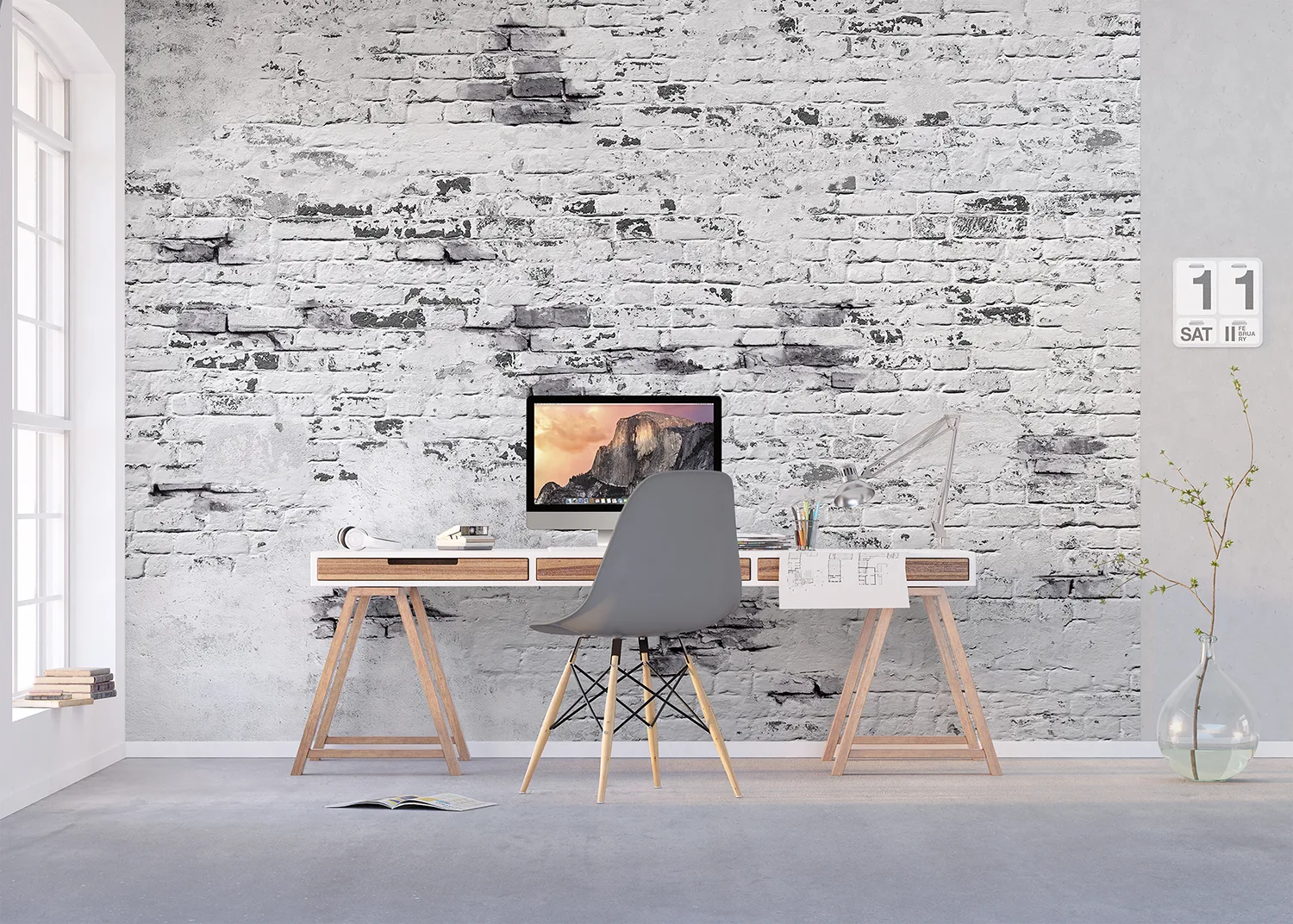 Custom Size Wall Mural BricKWall | Premium Non-Woven Wallpaper | FT5P352385