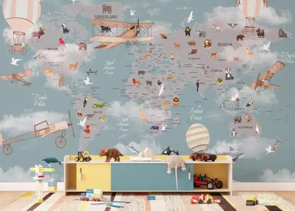 Wall Mural Kids' Aeromap, 375 x 270 cm, FTD5P 352241
