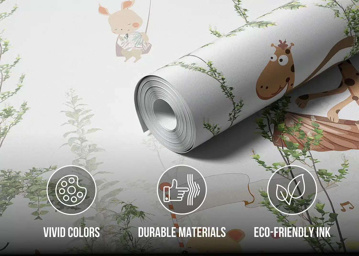 Custom Size Wall Mural Jungle Friends Gathering | Premium Non-Woven Wallpaper | FTD5P352347 4