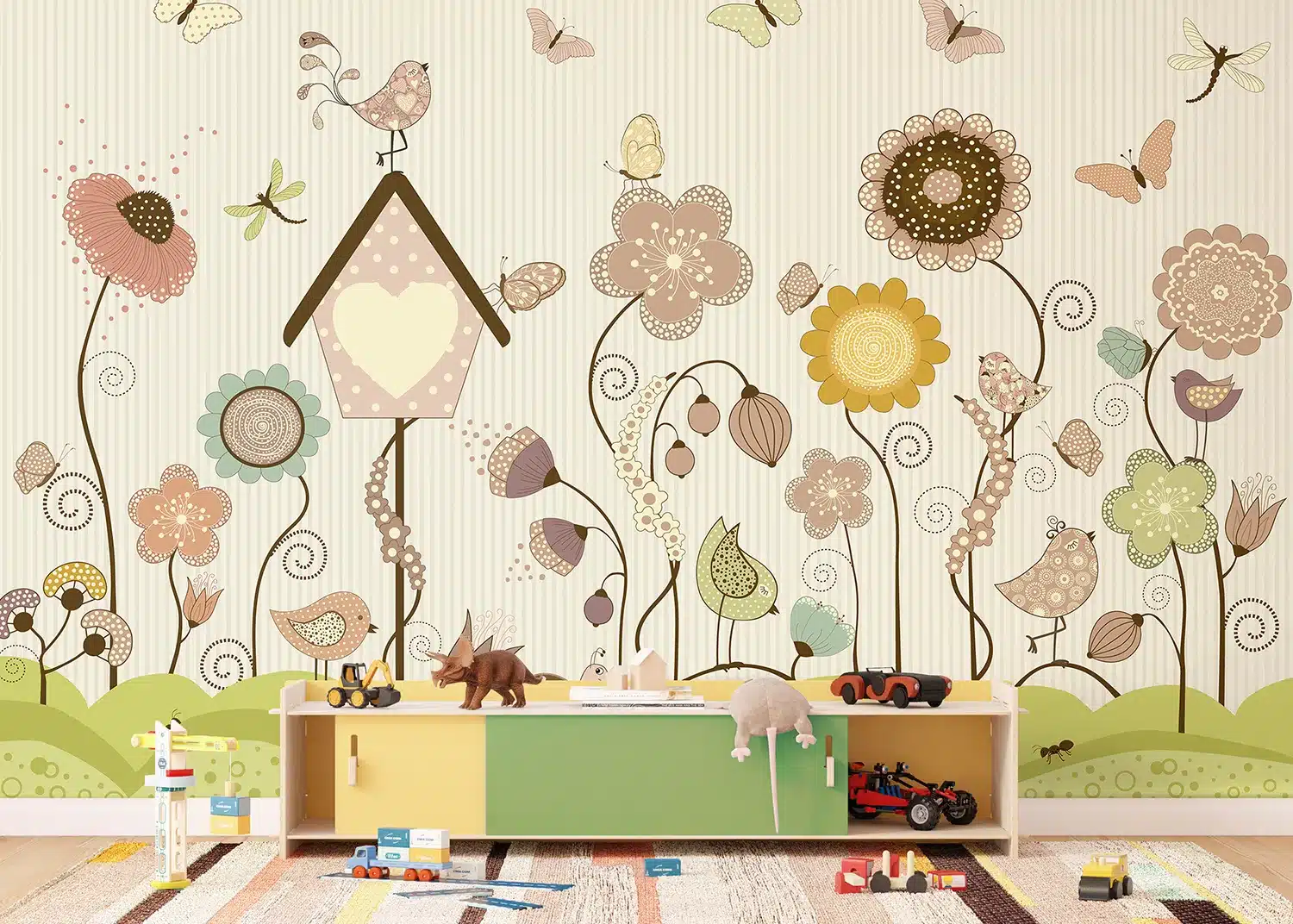 Custom Size Wall Mural Green Sunlit Garden | Premium Non-Woven Wallpaper | FTD5P352375 2