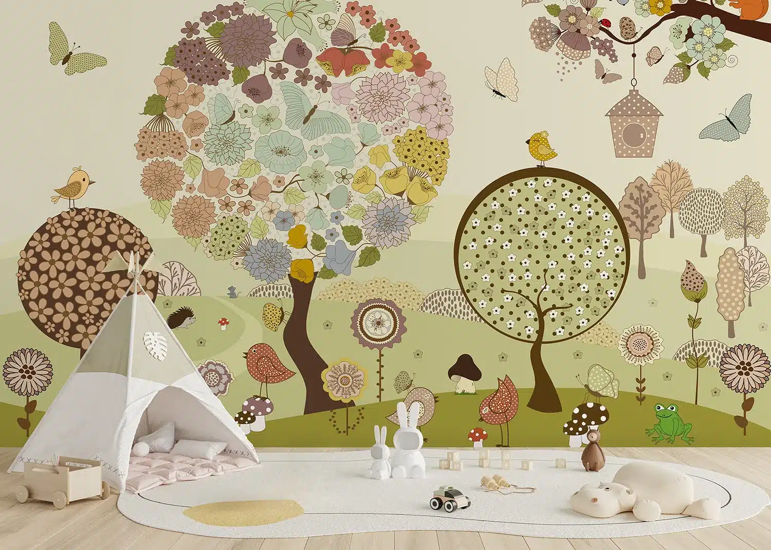Custom Size Wall Mural Flower Tree | Premium Non-Woven Wallpaper | FTD5P352397