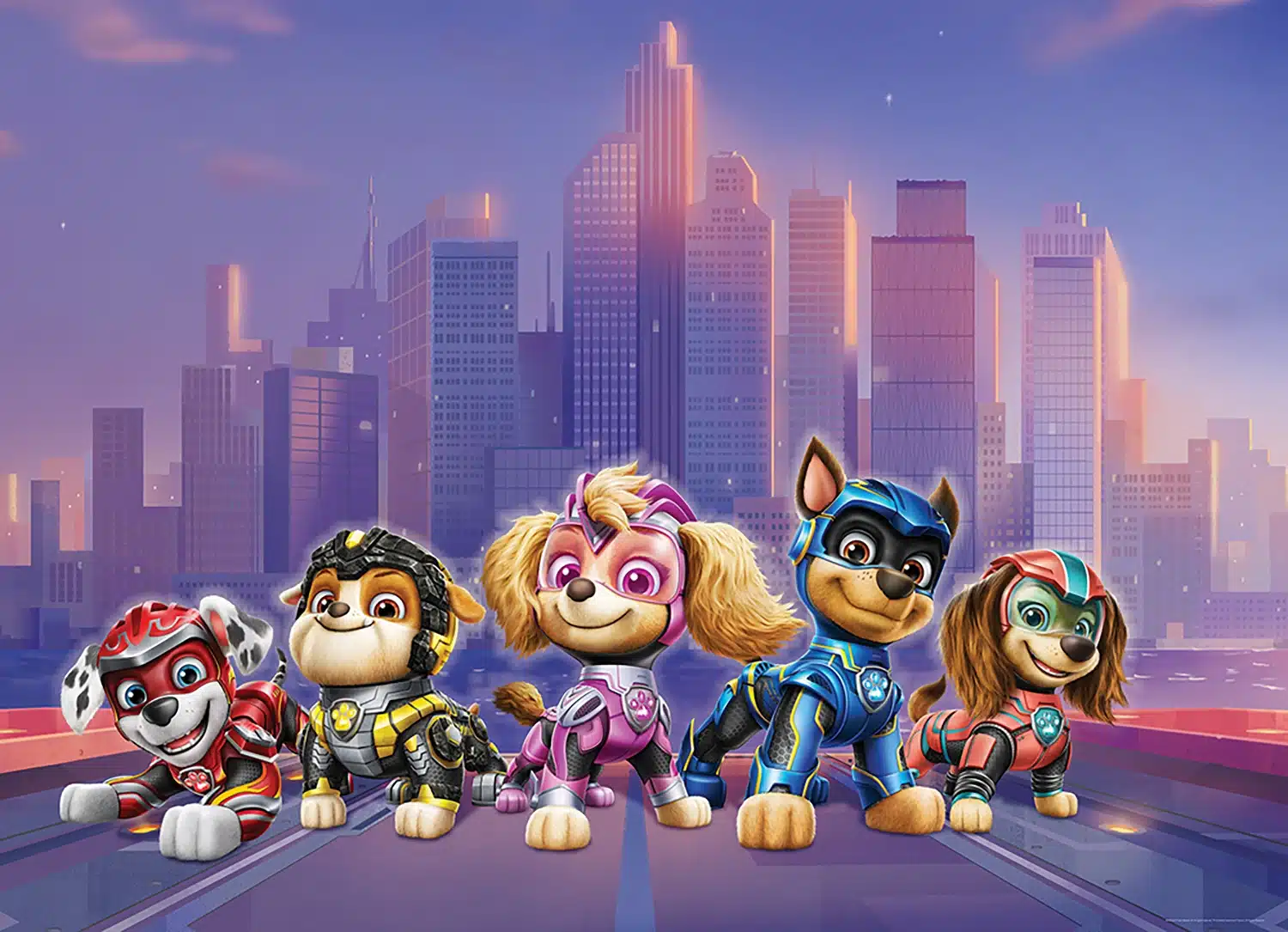 Custom Size Wall Mural Paw Patrol Movie Full Team | Premium Non-Woven Wallpaper | FT5P352195