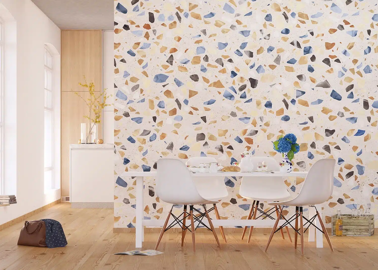 Custom Size Wall Mural Terazzo Marble | Premium Non-Woven Wallpaper | FTNS1248