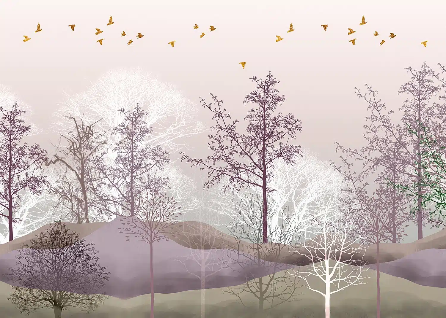 Custom Size Wall Mural Magic Forest | Premium Non-Woven Wallpaper | FTNS1253