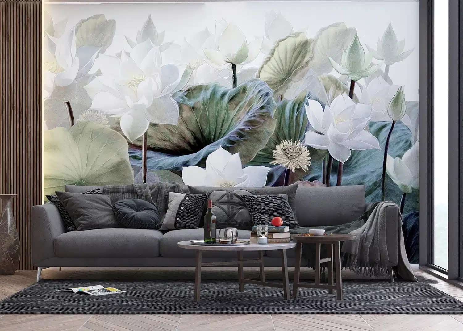 Custom Size Wall Mural EmboSSFlowers | Premium Non-Woven Wallpaper | FTNS1254