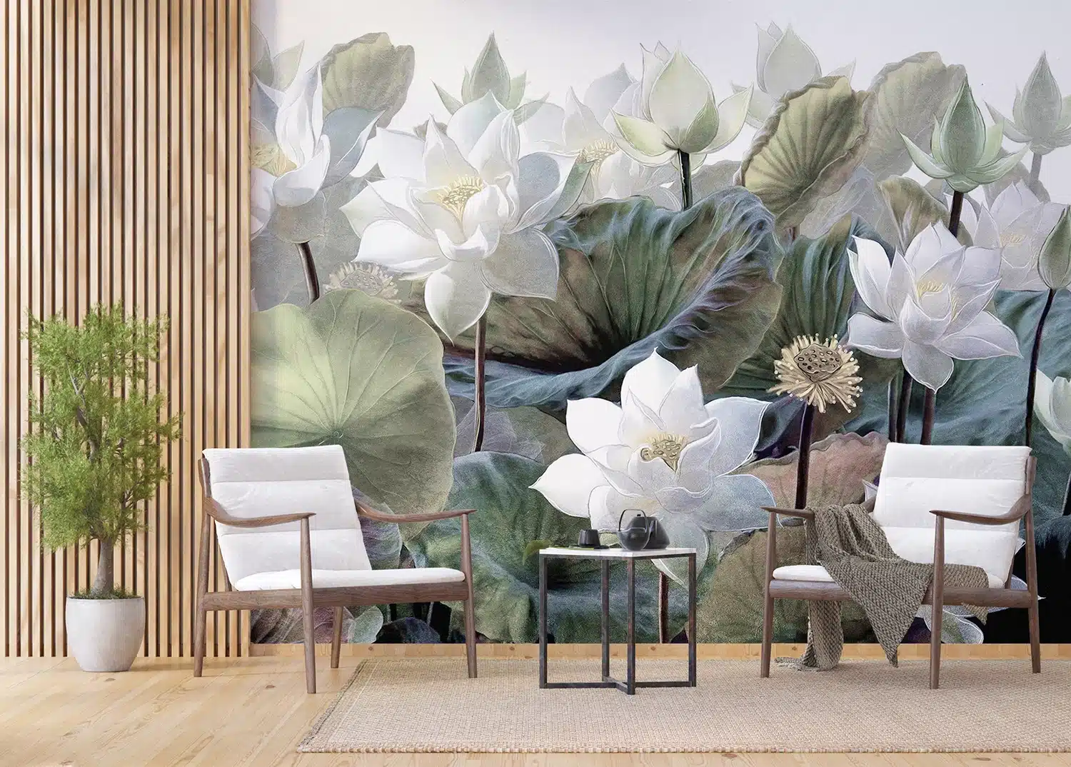 Custom Size Wall Mural EmboSSFlowers | Premium Non-Woven Wallpaper | FTNS1254 2