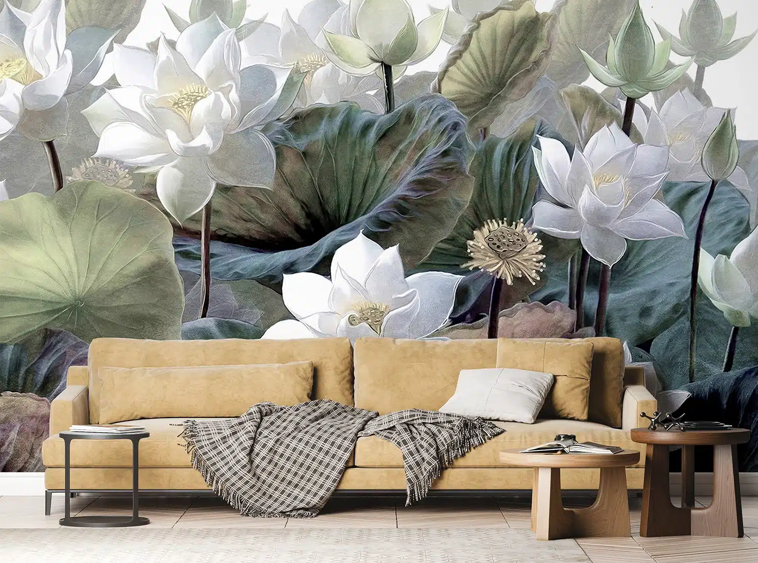 Custom Size Wall Mural EmboSSFlowers | Premium Non-Woven Wallpaper | FTNS1254 3